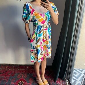 Tabitha Brown x Target botanical print puff sleeve mini dress